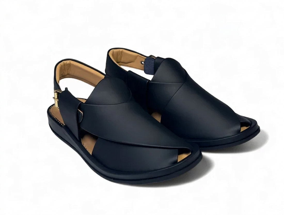 Black Matte Ring Sole Handmade Chappal